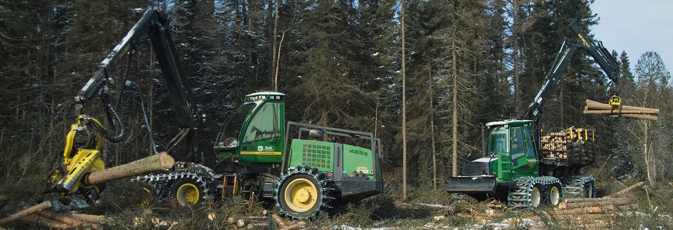 Cosechadoras de Ruedas en el bosque