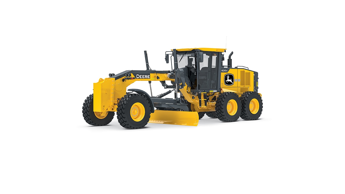 620G motor grader on white background