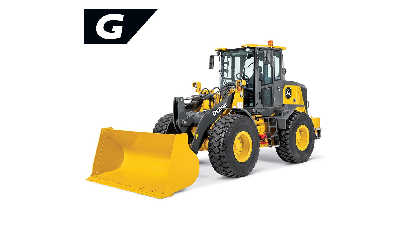 444 G Tier wheel loader on white background