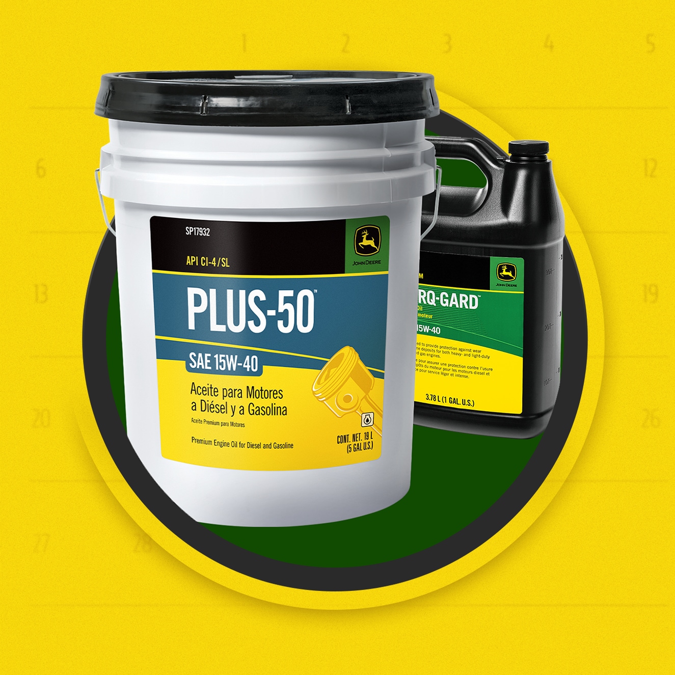 Lubricante Plus-50 sobre un fondo amarillo