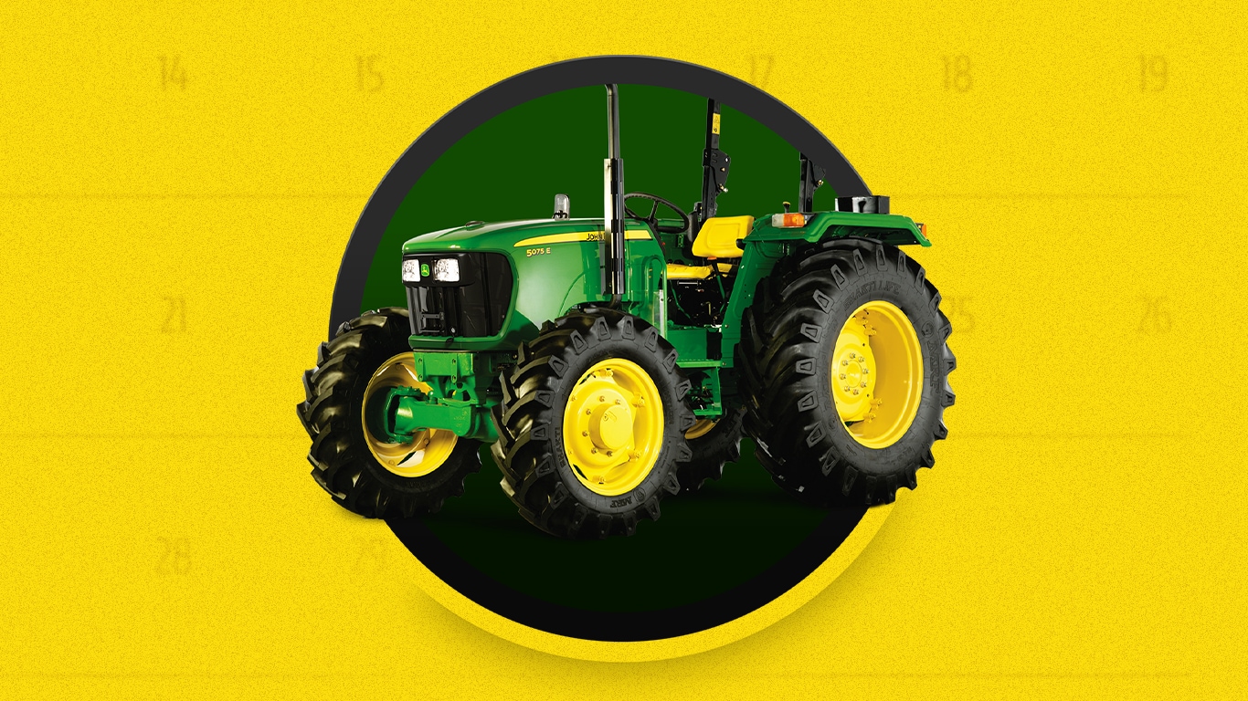 Máquina en un círculo verde sobre un fondo amarillo
