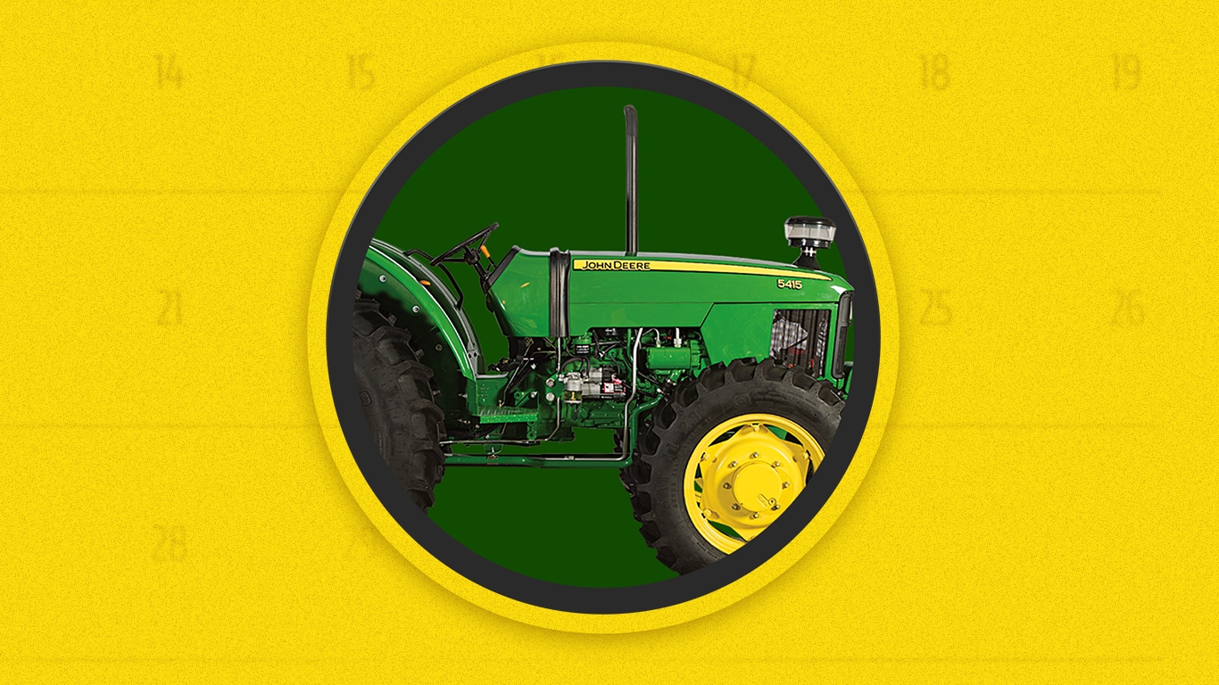 Máquina en un círculo verde sobre un fondo amarillo