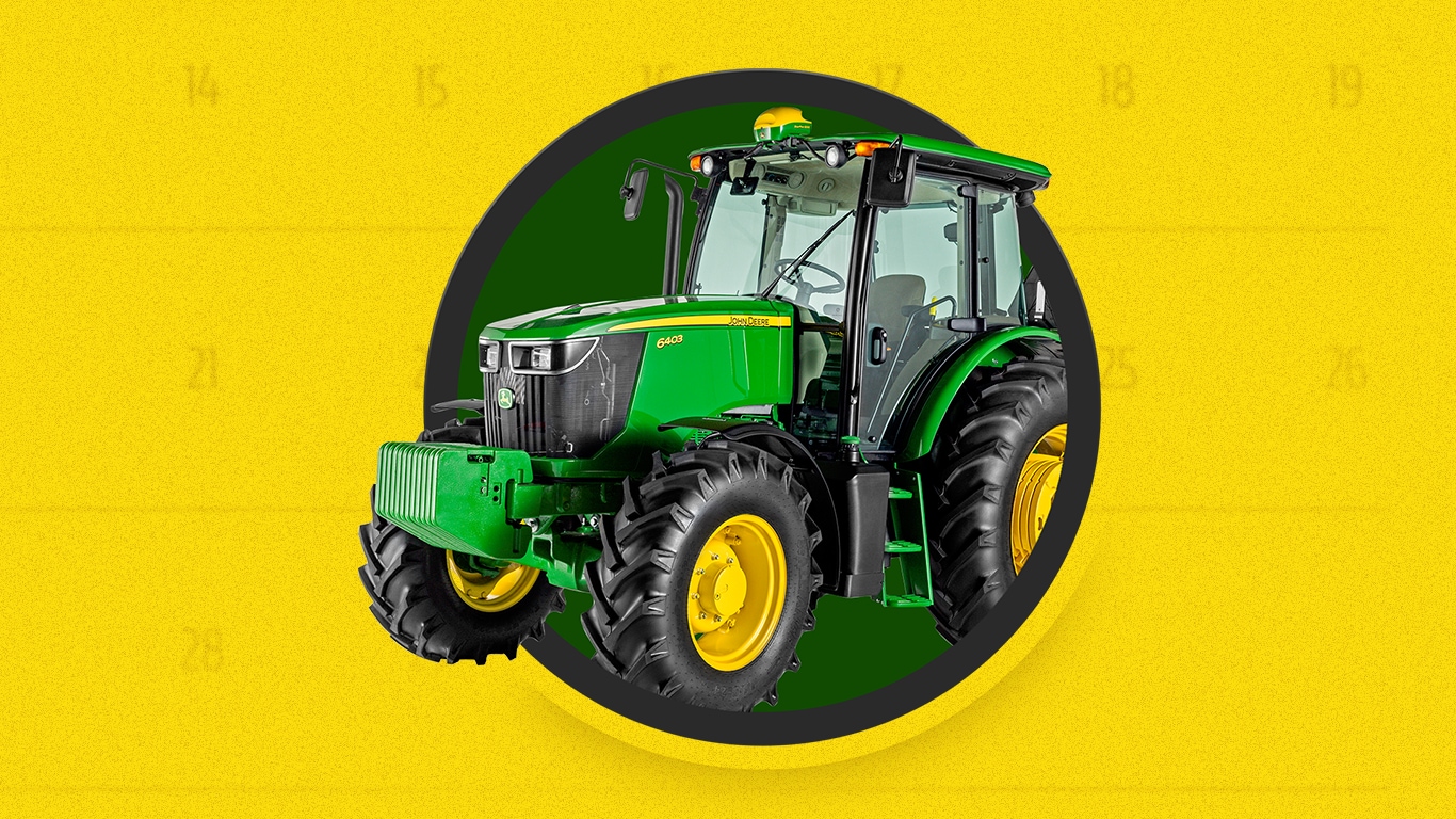 Máquina en un círculo verde sobre un fondo amarillo