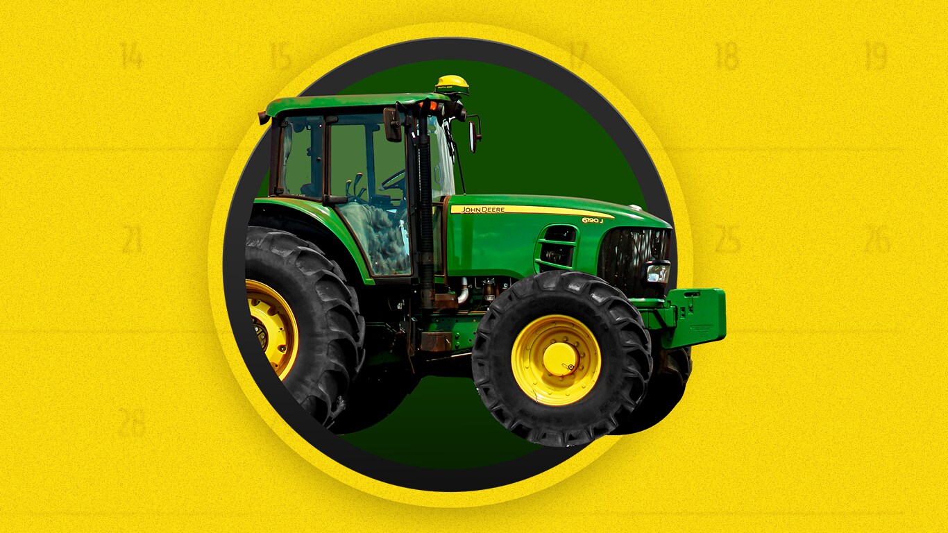 Máquina en un círculo verde sobre un fondo amarillo