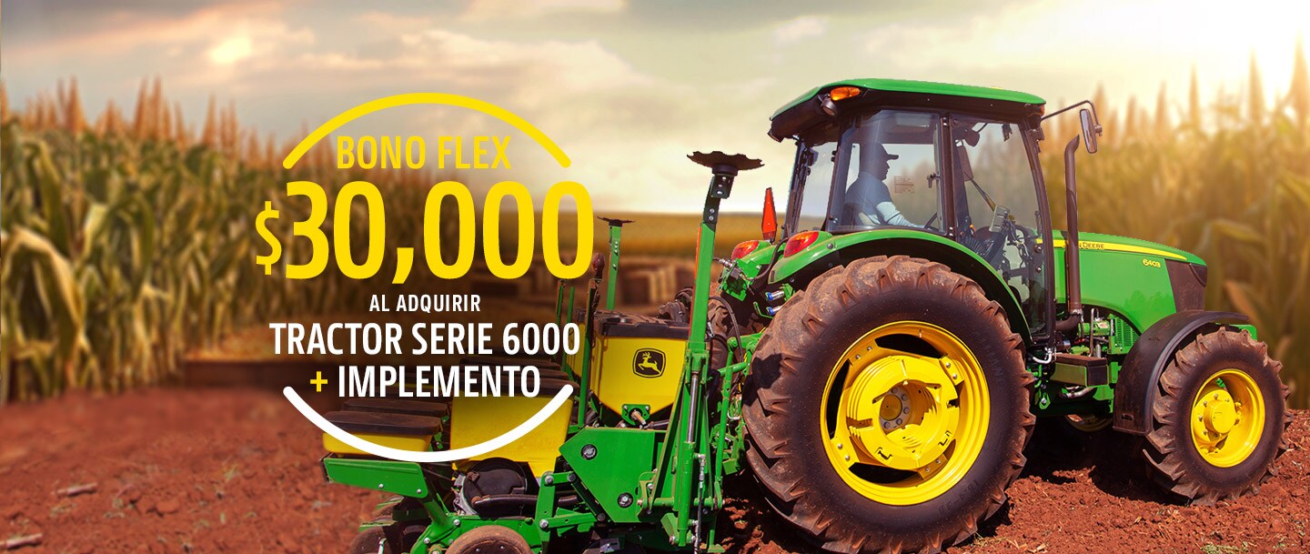 Máquina John Deere con promoción