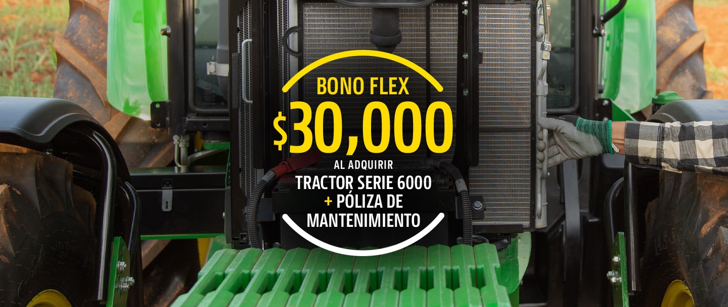 Máquina John Deere con promoción