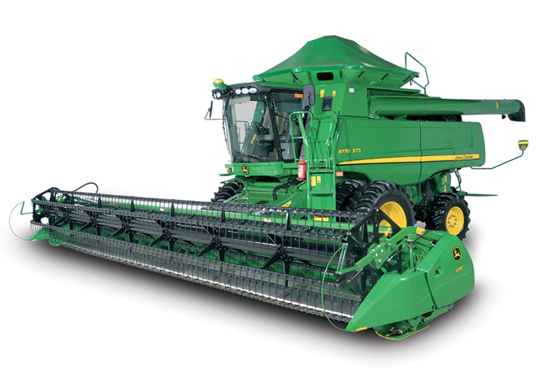 Imagen de estudio plataforma de la serie 600FD en la cosechadora de John Deere.